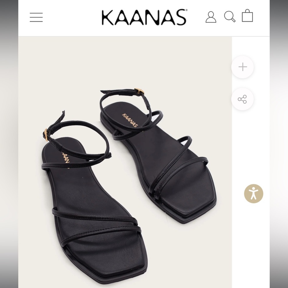 Kaanas Zola Onyx Sandal - Black - Size 9